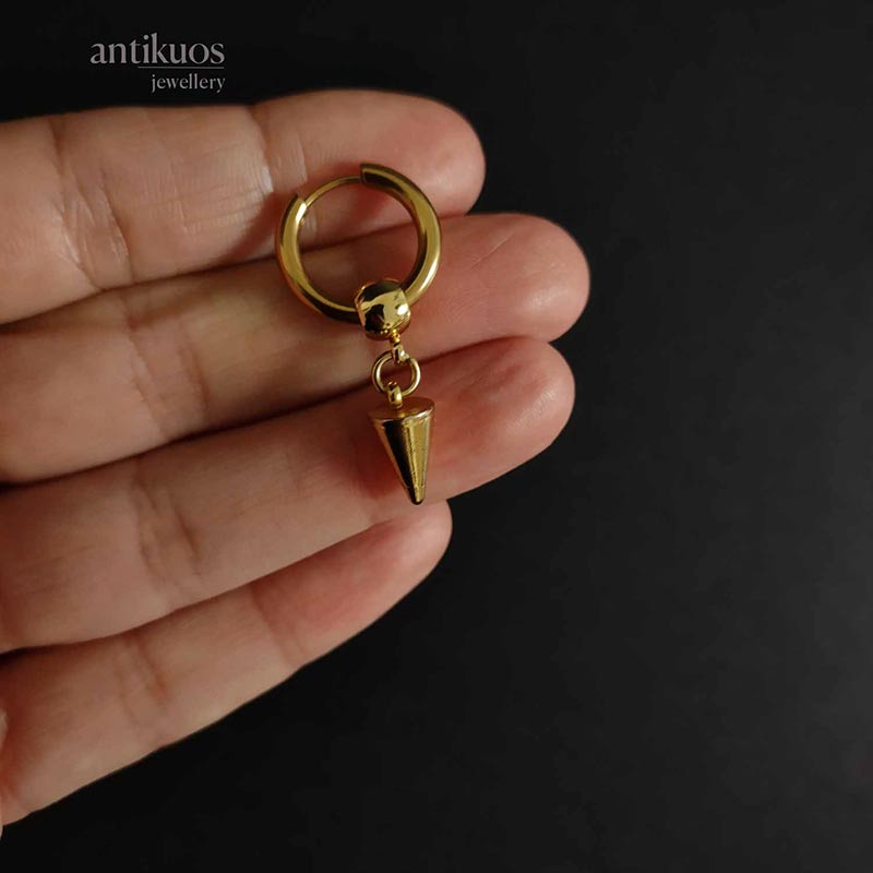 Small gold spike earring - Image 3