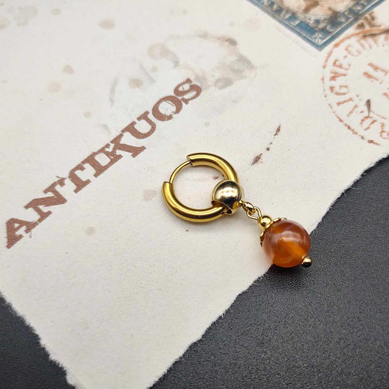 Simple Orange, gemstone earring - Image 4