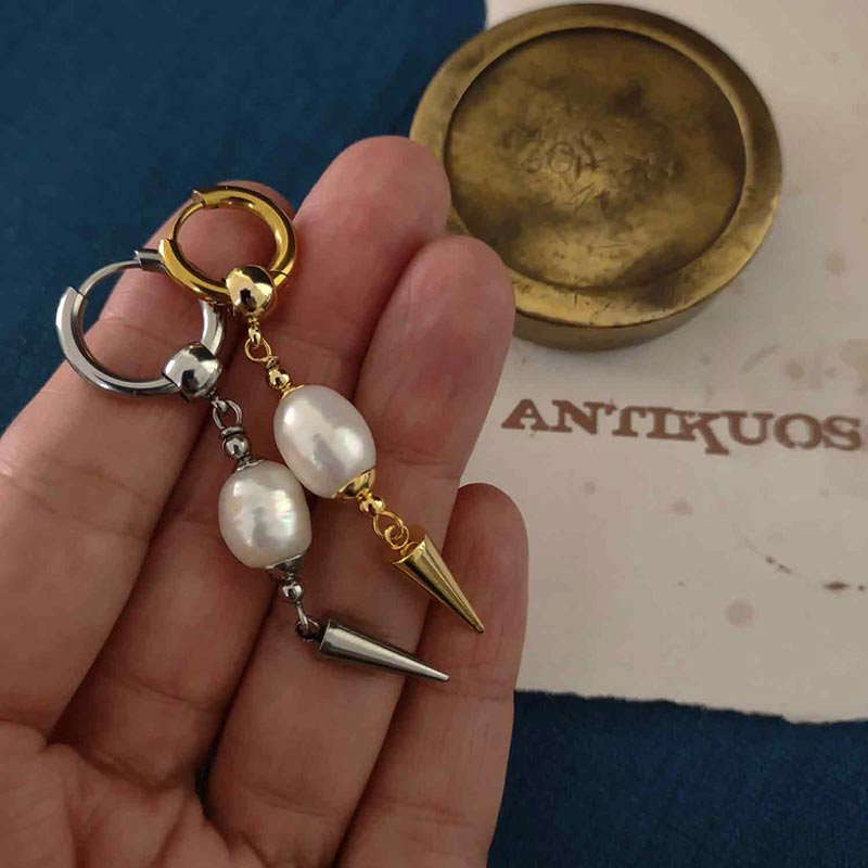 Baroque pearl spike earring - Image 2