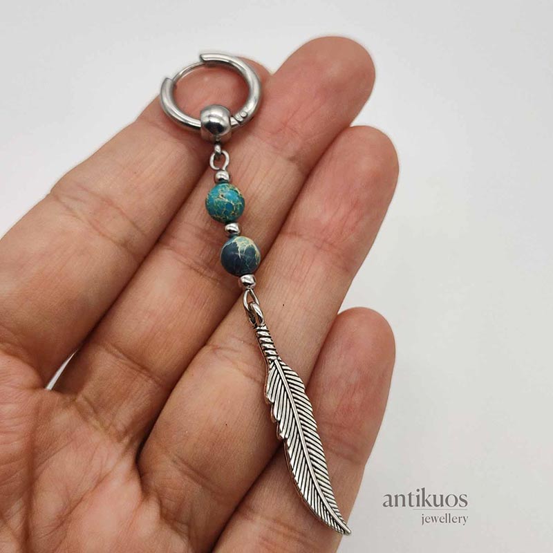 Blue Feather earring - Image 3