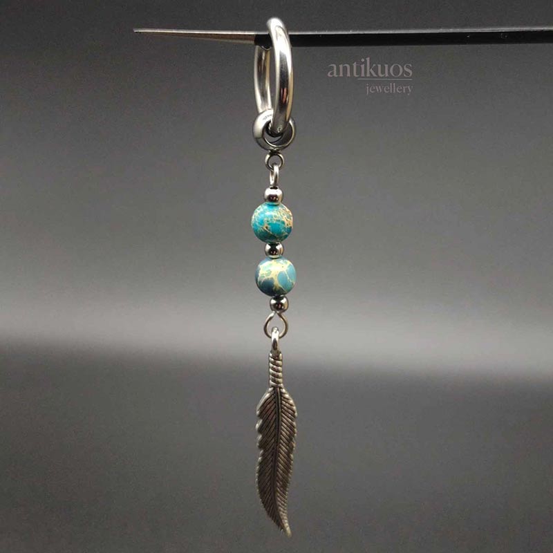 Blue Feather earring - Image 2