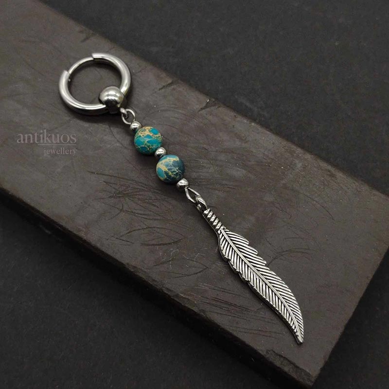 Blue Feather earring