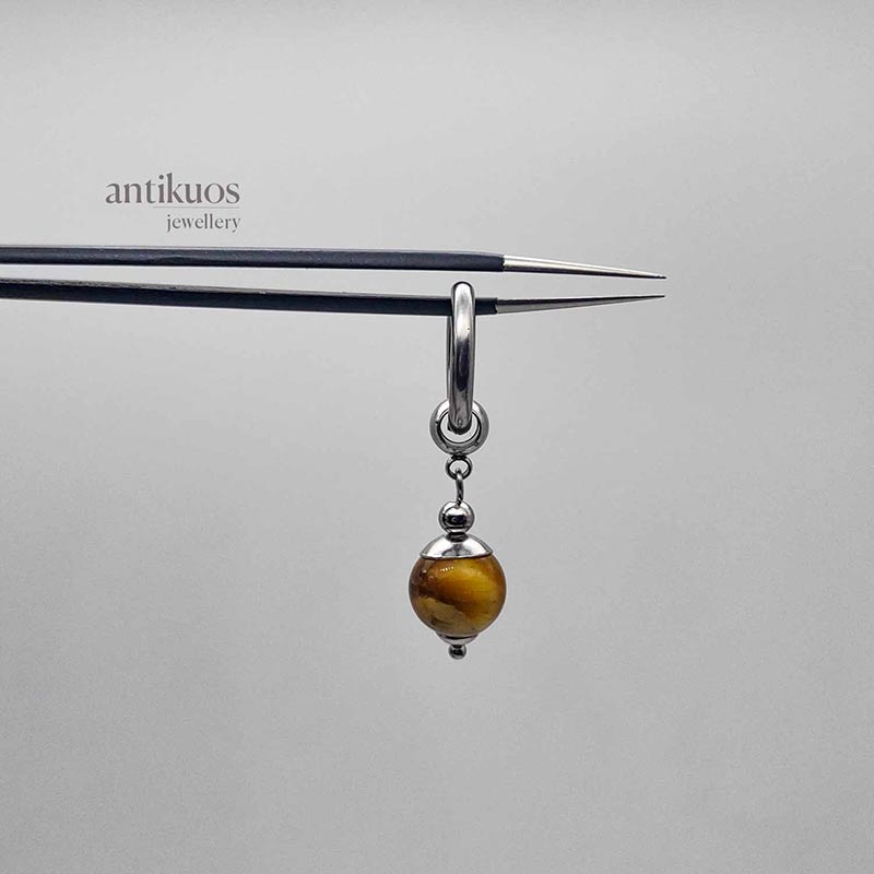 Simple Yellow Tiger's Eye earring - Image 3