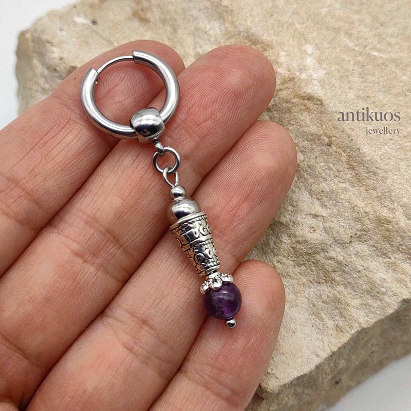 Amethyst simple earring - Image 3