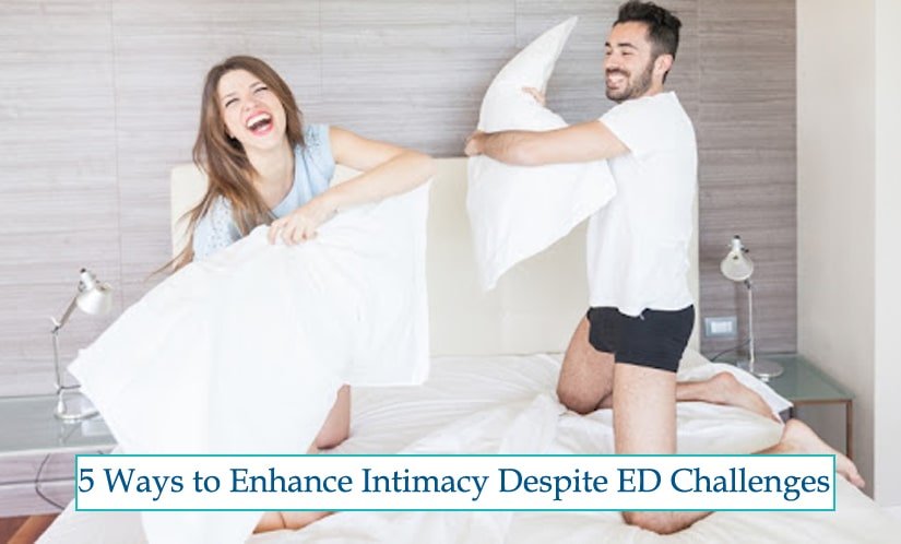 Couple practicing yoga together for stress relief and intimacy