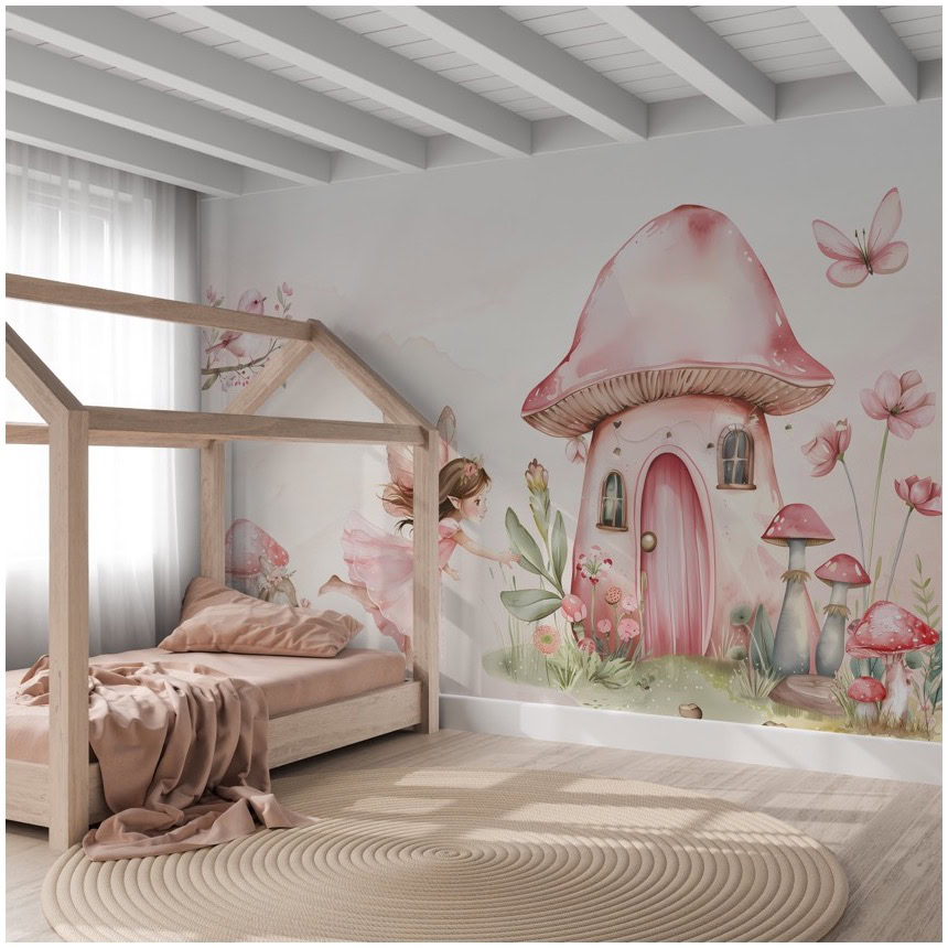 Kinderkamer met fotobehang uit de elfjes collectie