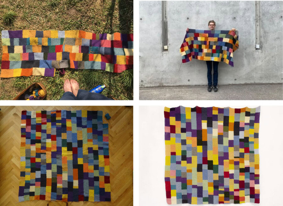 crocheted meditation blanket