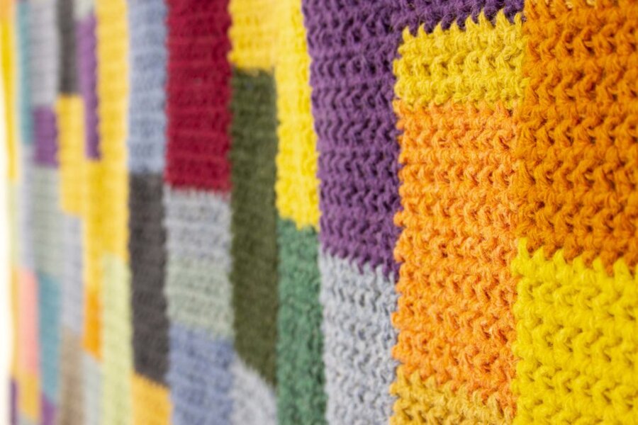 crocheted meditation blanket