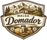 Logo Malga Domador con montagna e formaggi tradizionali.