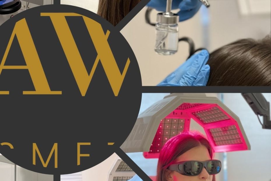 A fotón a lézeres hajterápia folyamata látszik.