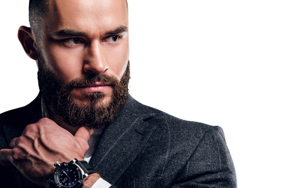 A fotón egy elegáns férfi látható egészséges arcszőrzettel