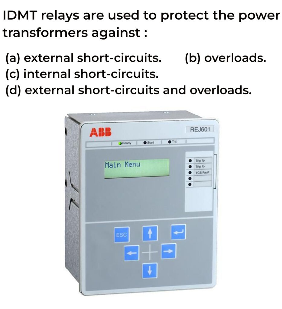 IDMT relays are used to protect the power transformers against