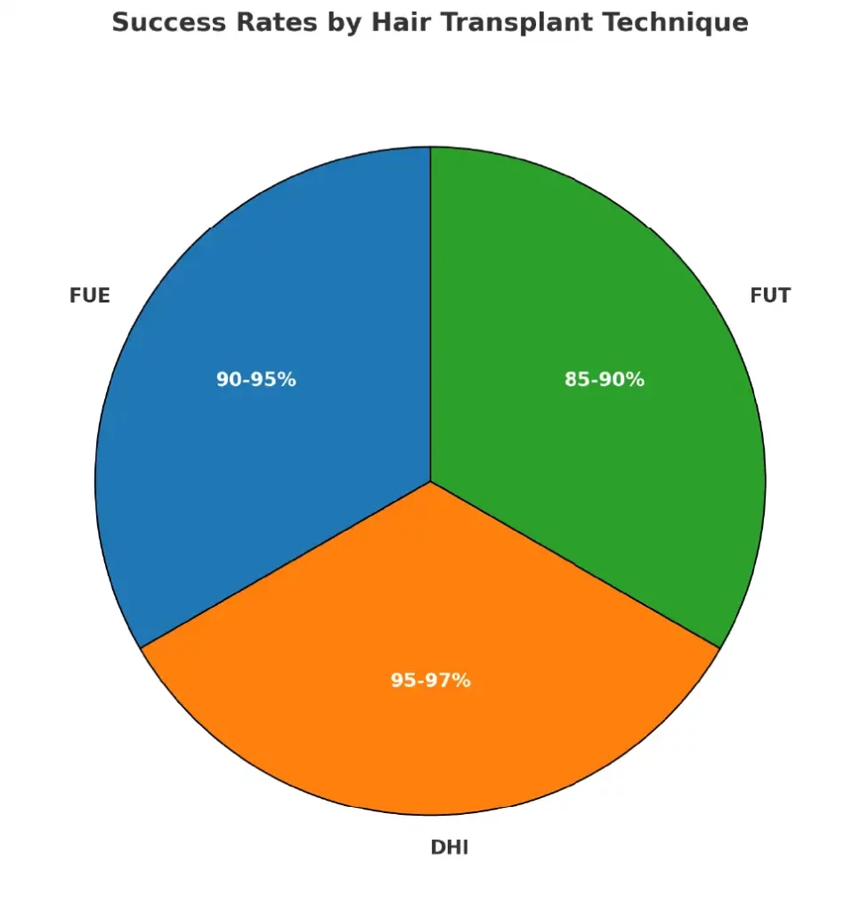 success rates by hair transplant technique