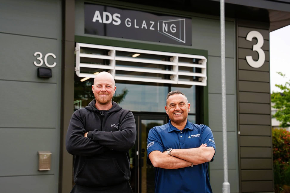 Adam Evans, ADS Glazing, Director (left) and Jason Wootton, Midland Aluminium, Sales Director