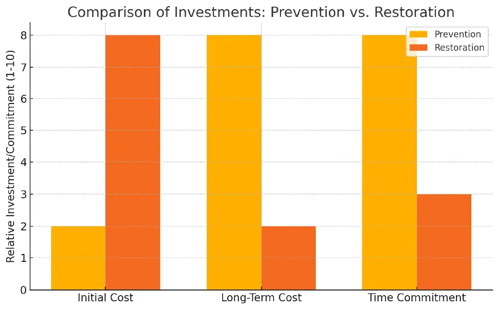 comparison of investments prevention restoration