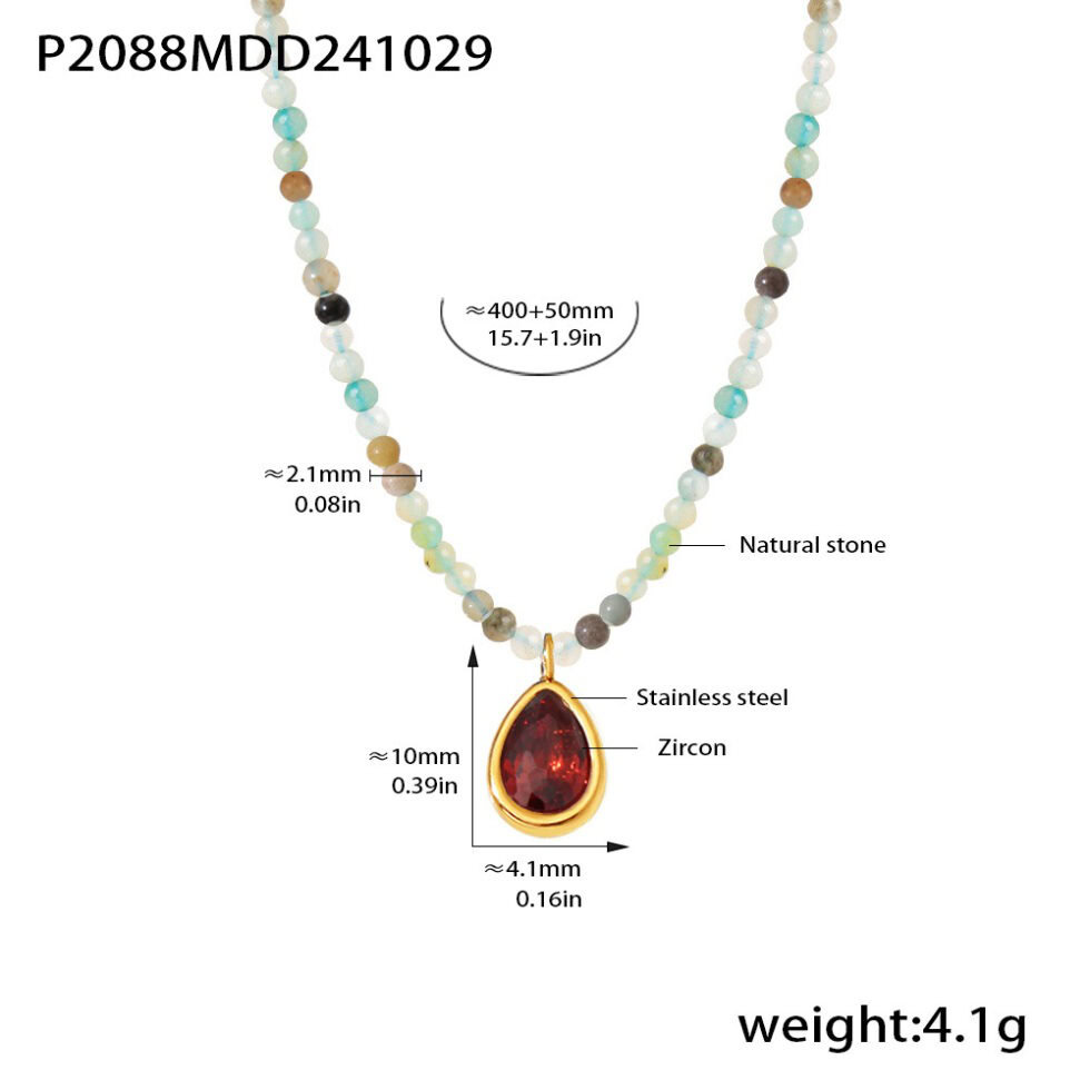 Multicolor chakra stone necklace