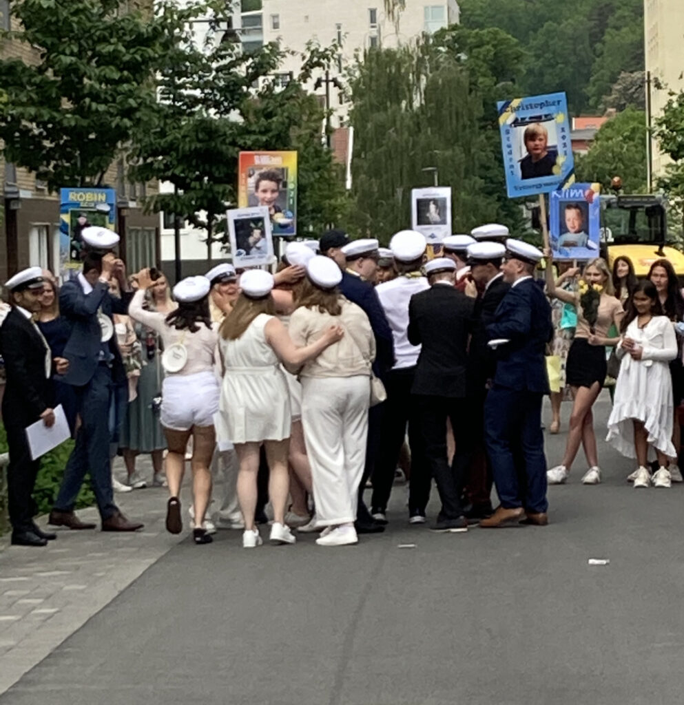 Grupp av elever, Studenten på Vettergymnasiet