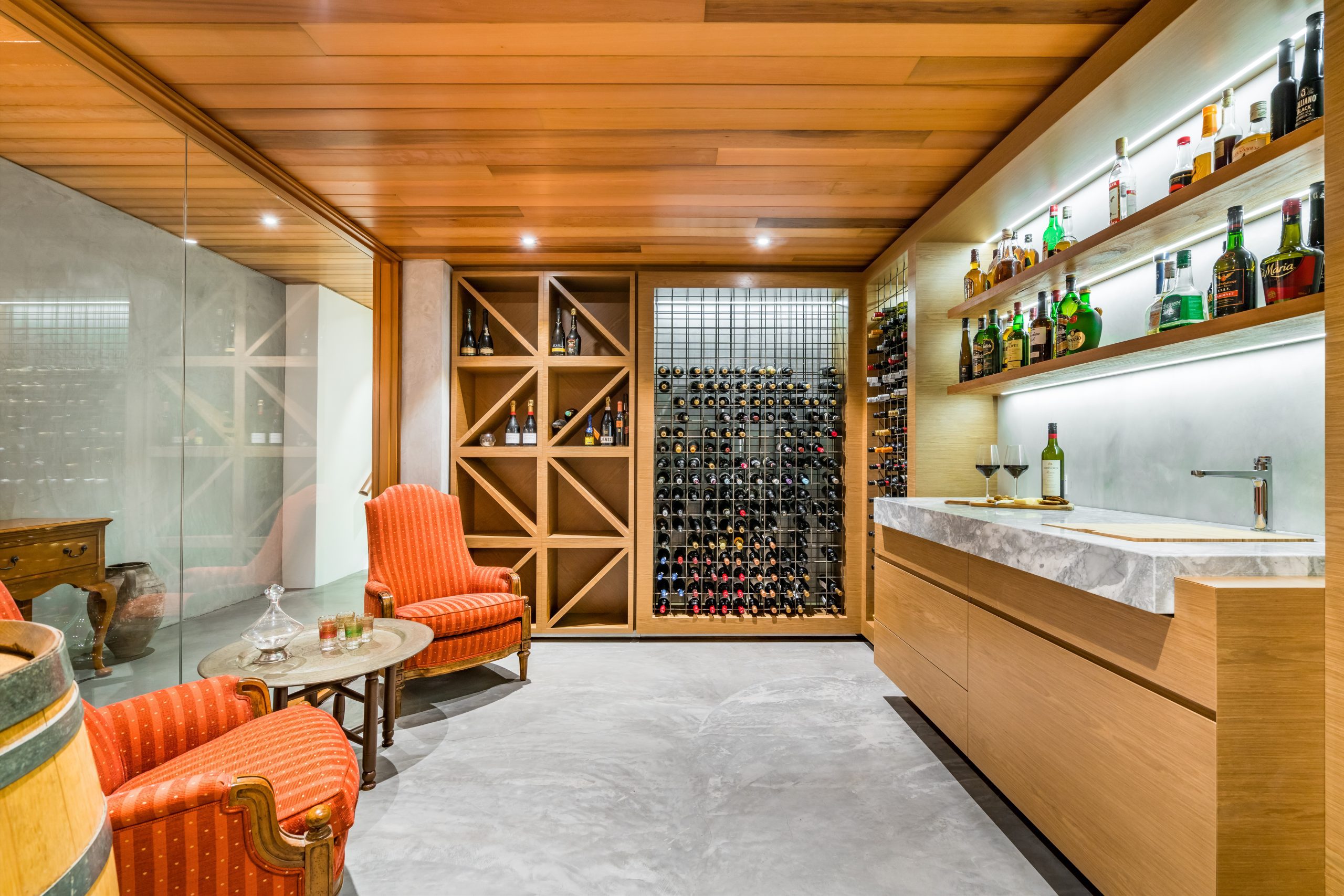 home bar and cellar fit-out.