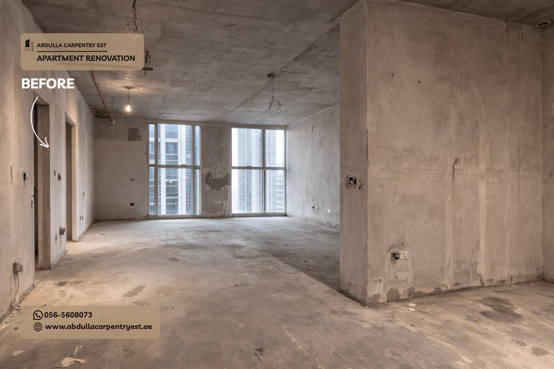 condition of apartment before renovation in JLT