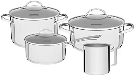Jogo Tramontina Una Ceramic – Inox com fundo triplo e cerâmica (4 peças)