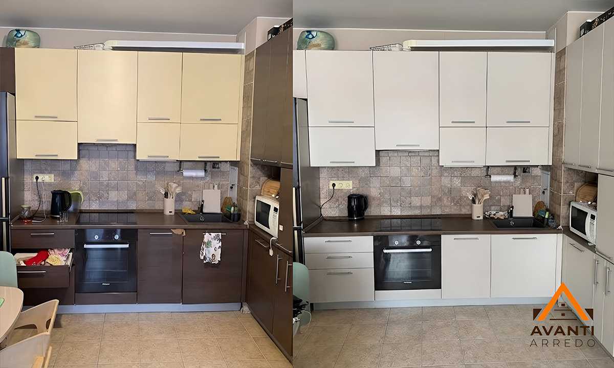 Nuove ante per cucina a Macerata – confronto prima e dopo