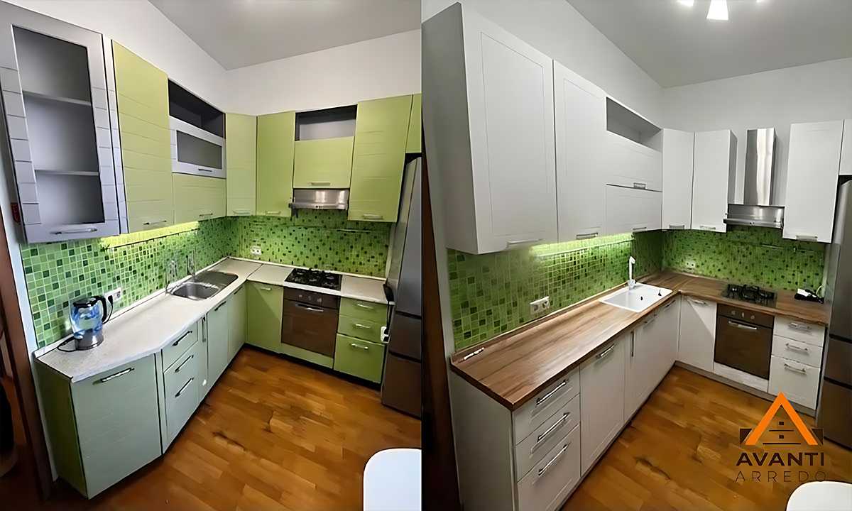 Cambio top cucina a Loreto – risultato prima e dopo