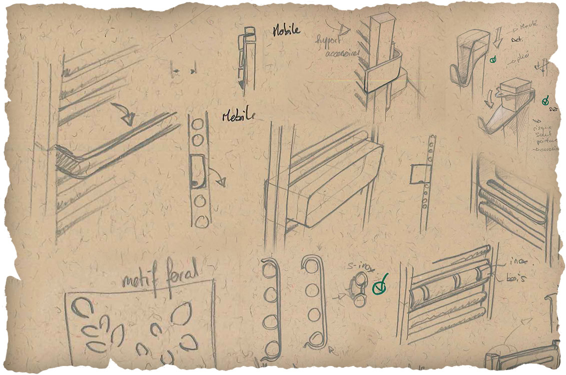 Dessin des concepts de seche serviettes