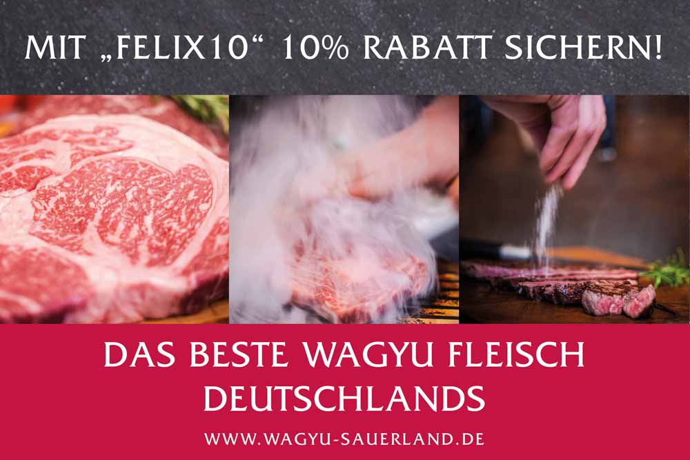 Wagyu Sauerland Werbung mit dem Rabattcode Felix10