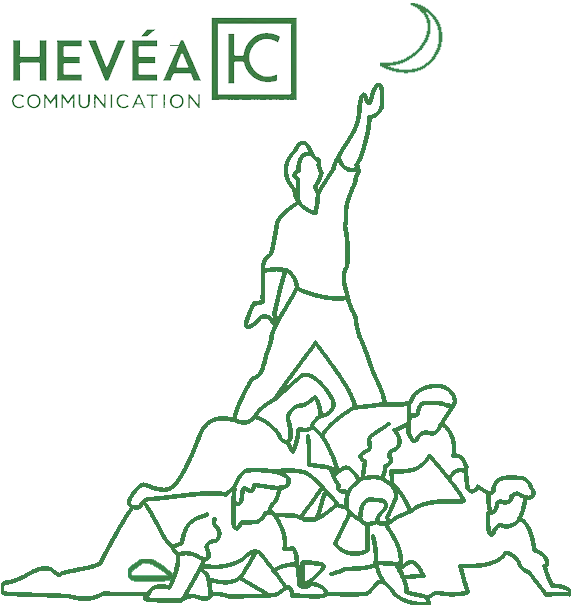 Hevea Communication logo pyramide de l'entraide