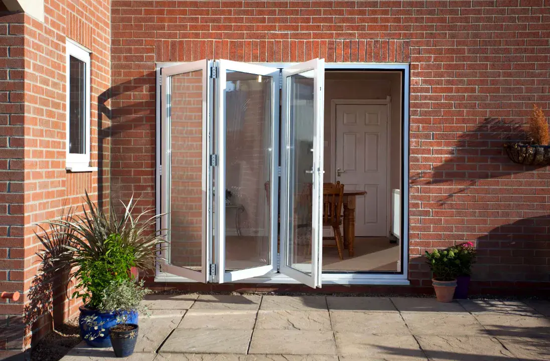 white bifold door