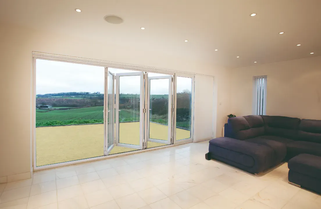 white bifold door