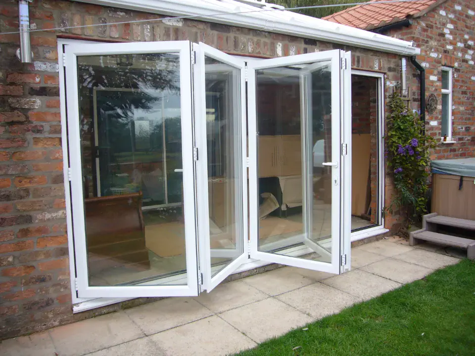 white bifold door