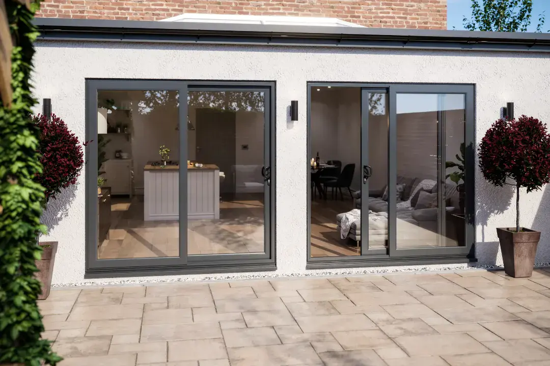 black sliding doors