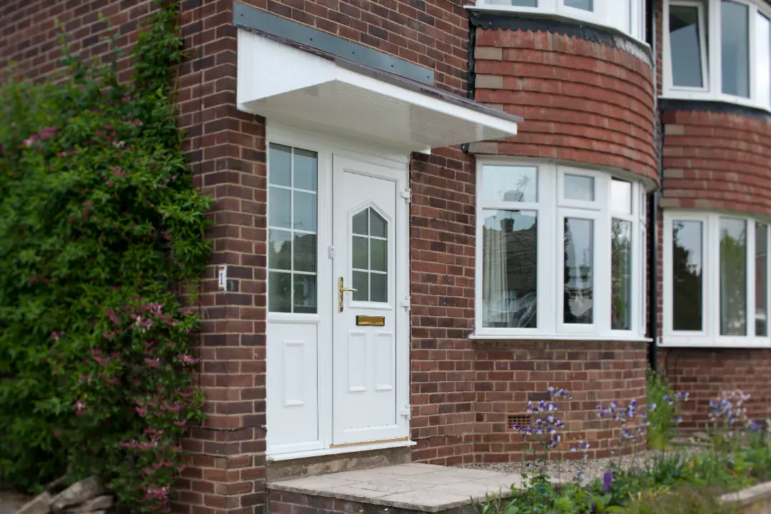 door with canopy