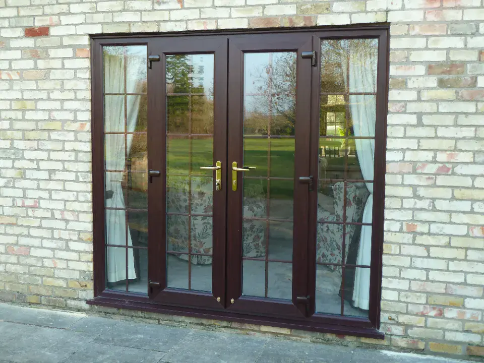 brown french doors
