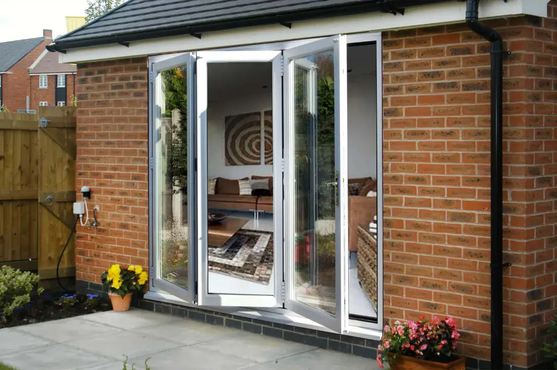 white bifold door