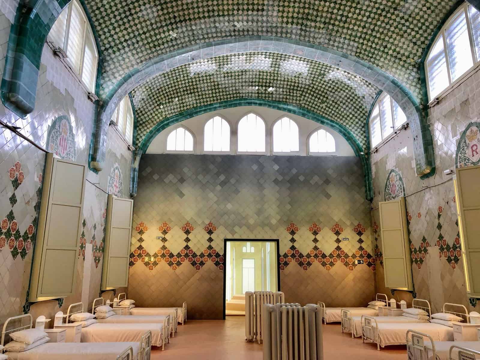 Domenech Montaner Hospital Interior Patient Room Tiled Walls Arched Tiled Ceiling Patterns