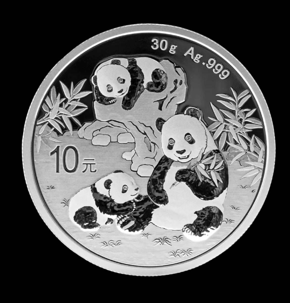 Pièce Panda chinois 30 grammes argent