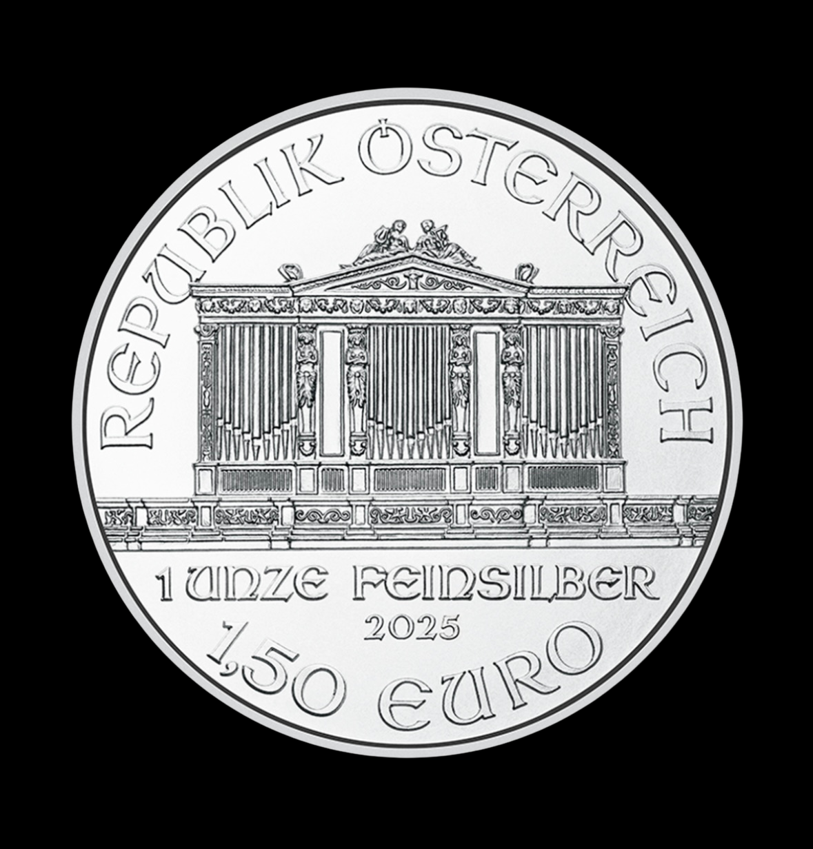 Pièce Philharmonique Argent avec la Salle Musikverein de Vienne