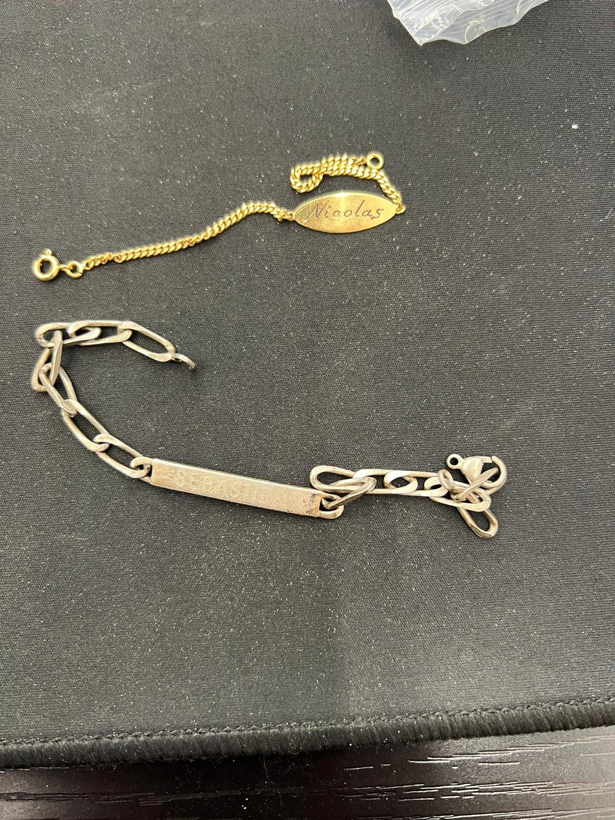 Gourmette et bracelet en or 18 carats rachetés à Mougins
