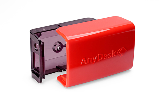 Kunststoffgehäuse für AnyDesk-Hardware, Nahaufnahme der Oberflächenstruktur