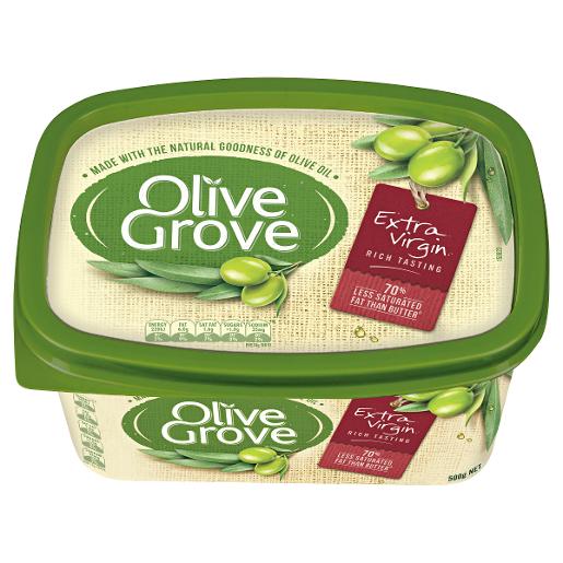 OLIVE GROVE EXTRA VIRGIN MARGARINE SPREAD 500GM Pack Size: 16