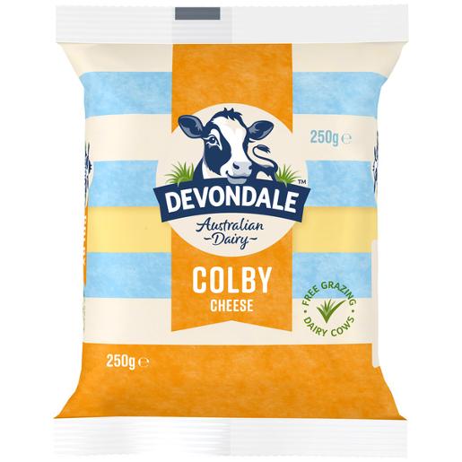 DEVONDALE COLBY CHEDDER CHEESE BLOCK 250GM Pack Size: 14
