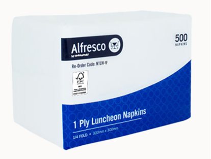 LUNCH NAPKINS WHITE 1 PLY 500S (3000)