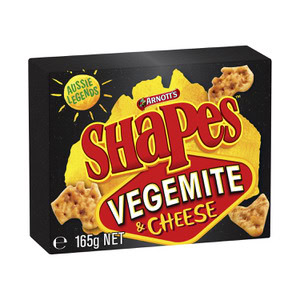 ARNOTTS SHAPES VEGEMITE & CHEESE 165GM Pack Size: 24