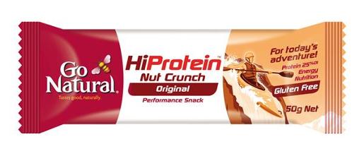 GO NATURAL HI PROTEIN BAR NUT CRUNCH ORIGINAL 50GM Pack Size: 16