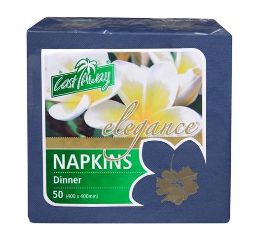 CAST AWAY ELEGANCE DINNER NAPKIN DARK BLUE 50S Pack Size: 10