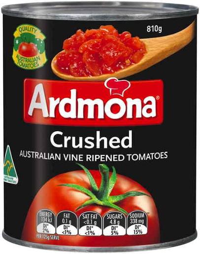 ARDMONA CRUSHED TOMATOES 850 GR Pack Size: 12