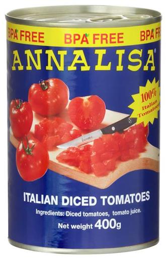 ANNALISA DICED TOMATOES 400GM Pack Size: 24