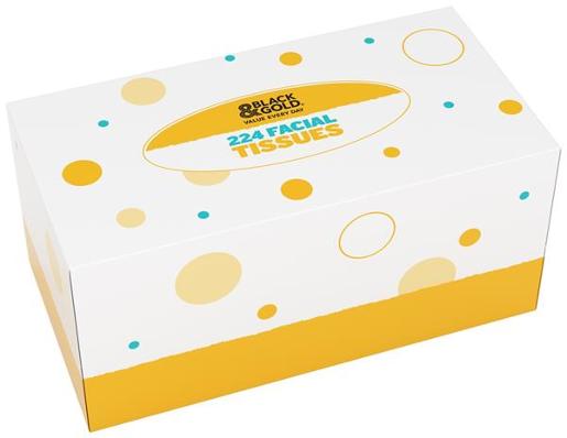 BLACK & GOLD FACIAL TISSUES 2 PLY 224S Pack Size: 24
